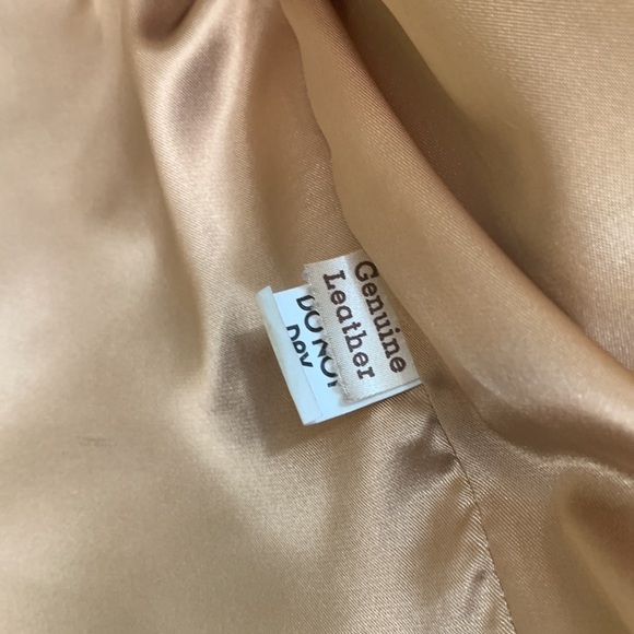 Carla New York | Vintage Rose Gold Leather Open Front Lined Lightweight Jacket 6 - Picture 8 of 17